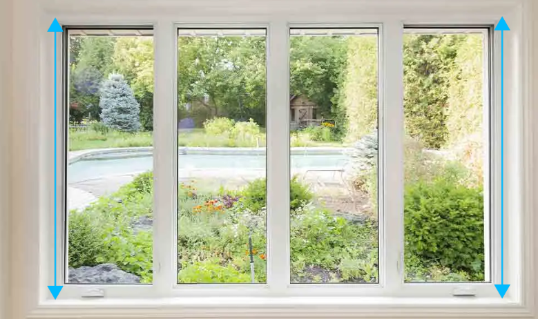 Diagram showing how to measure window height