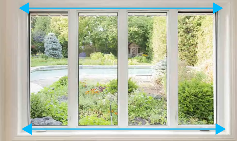 Diagram showing how to measure window width
